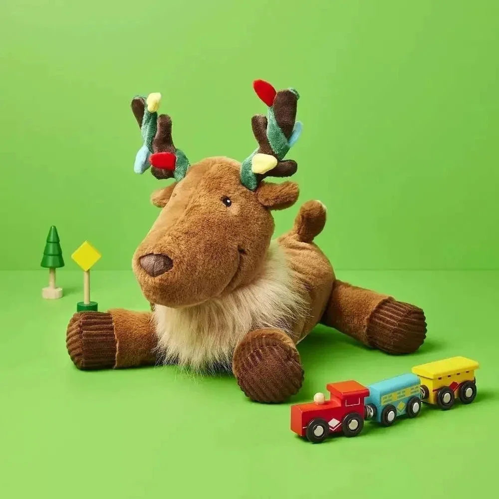 Gund Ridlay Exclusive Christmas Reindeer Plush Brown Moose Red Green Ribbons Toy
